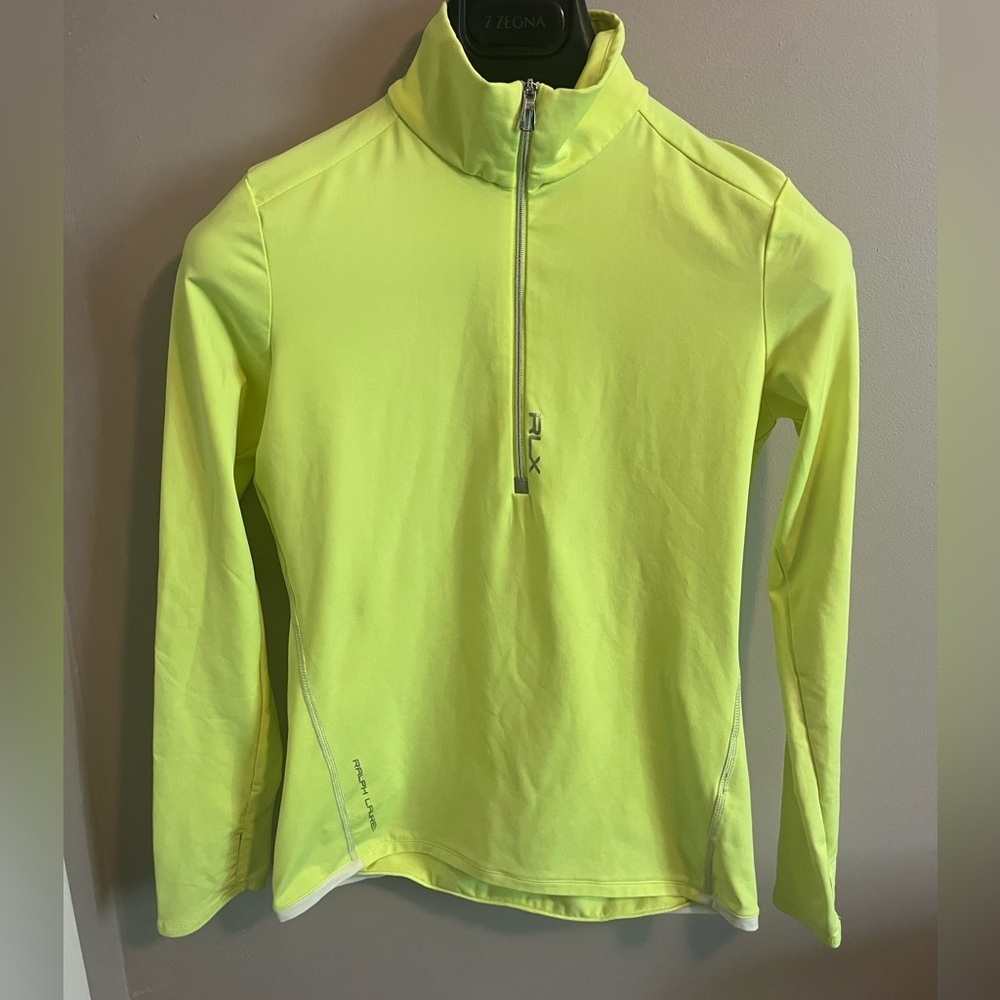 Ralph Lauren 1/4 zip high visibility athletic shirt womens xs